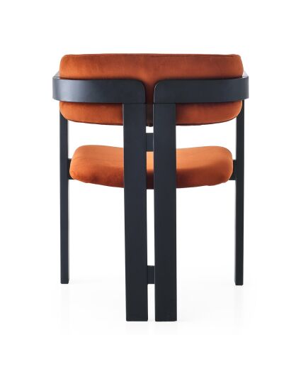 Chaise Co orange/noir - 58x76x49 cm
